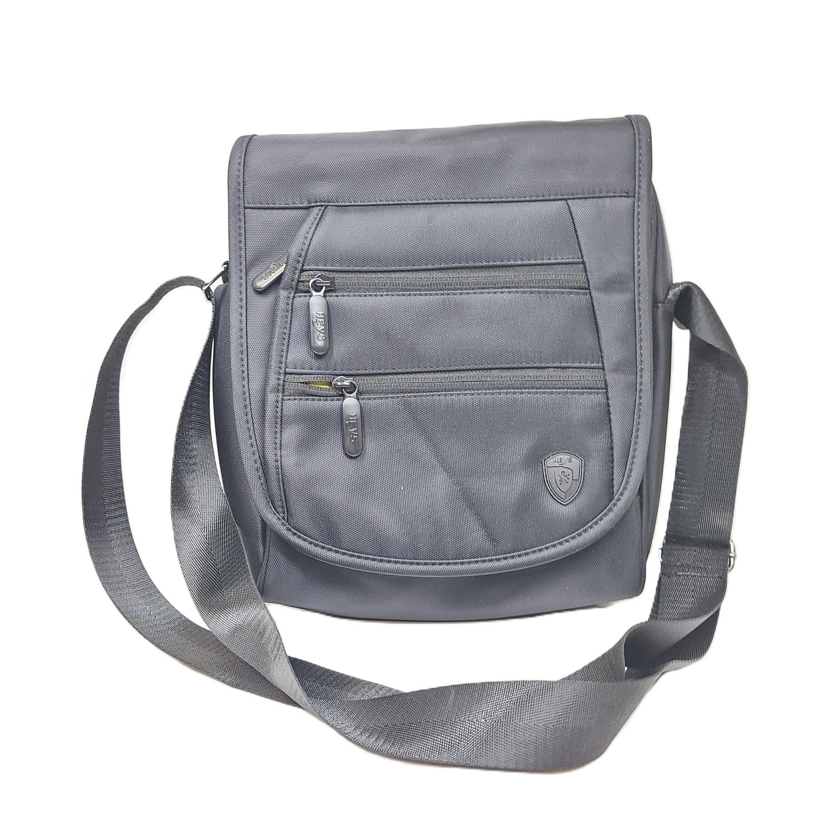 HEYS Hi-Lite Crossbody Messenger Bag Tablet Sleeve RFID Nylon Black