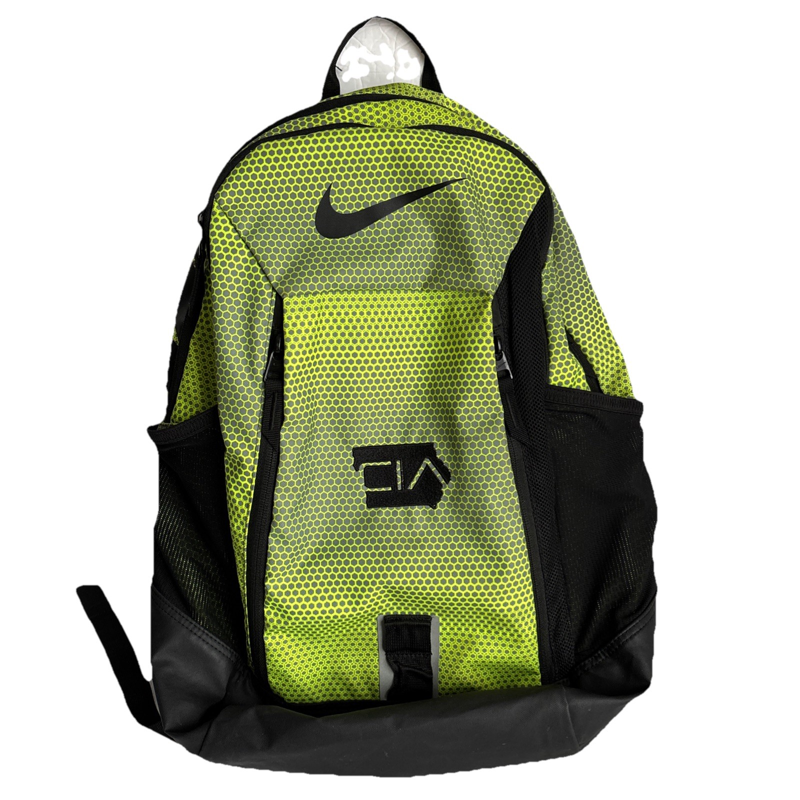 Nike Pro Adapt Backpack Neon Green Black Iowa Company Logo School Work Sports