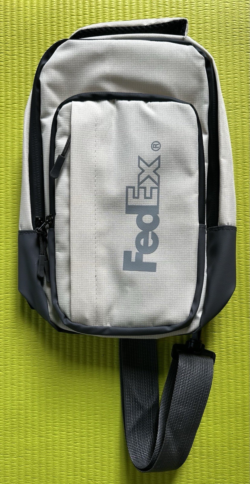 FedEx Sling Bag Fanny Khaki Charcoal Recycled Ocean Plastic Crossbody Carry