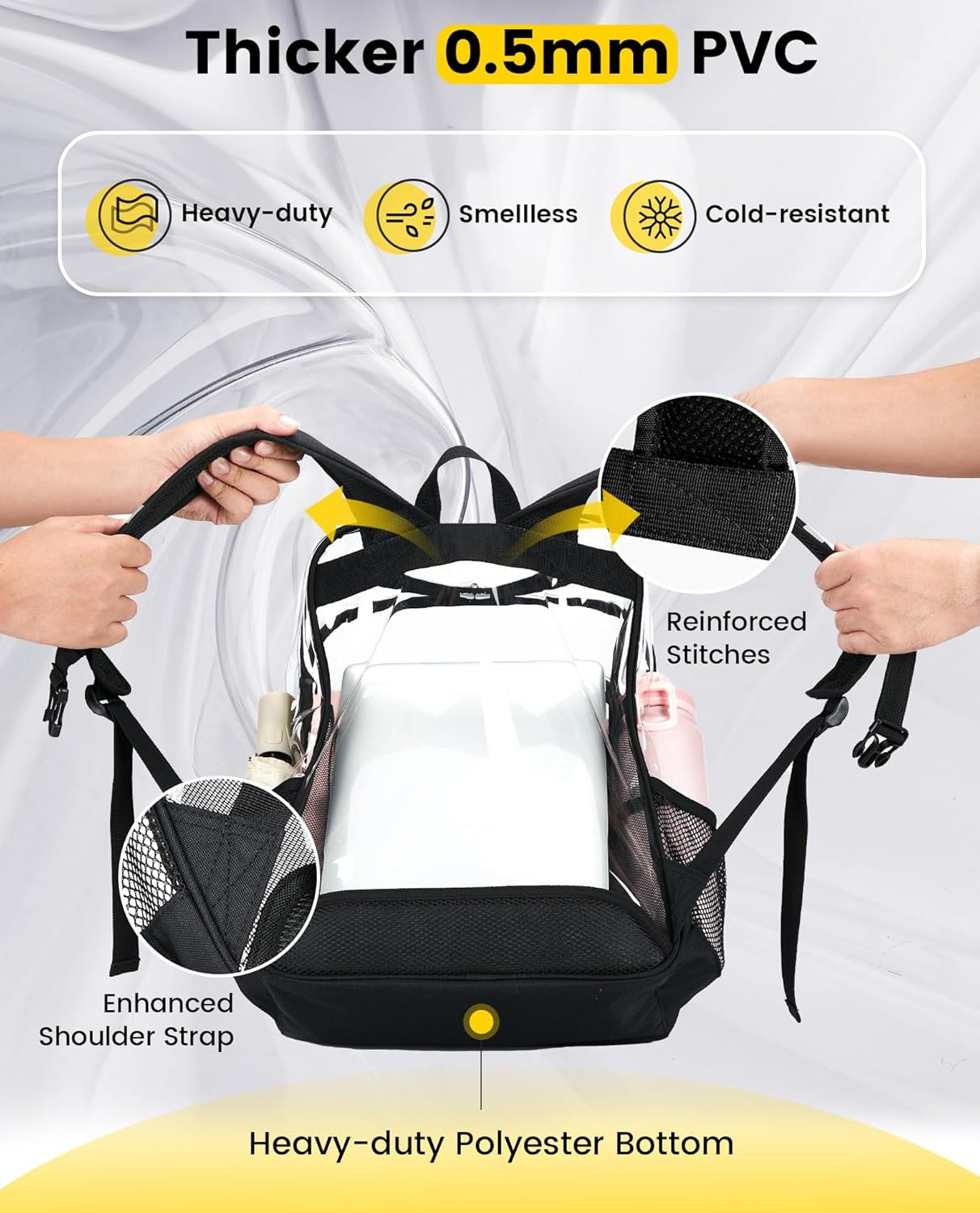 Clear Backpack Heavy Duty – Extra Large Clear Backpacks with TSA Lock Transparen