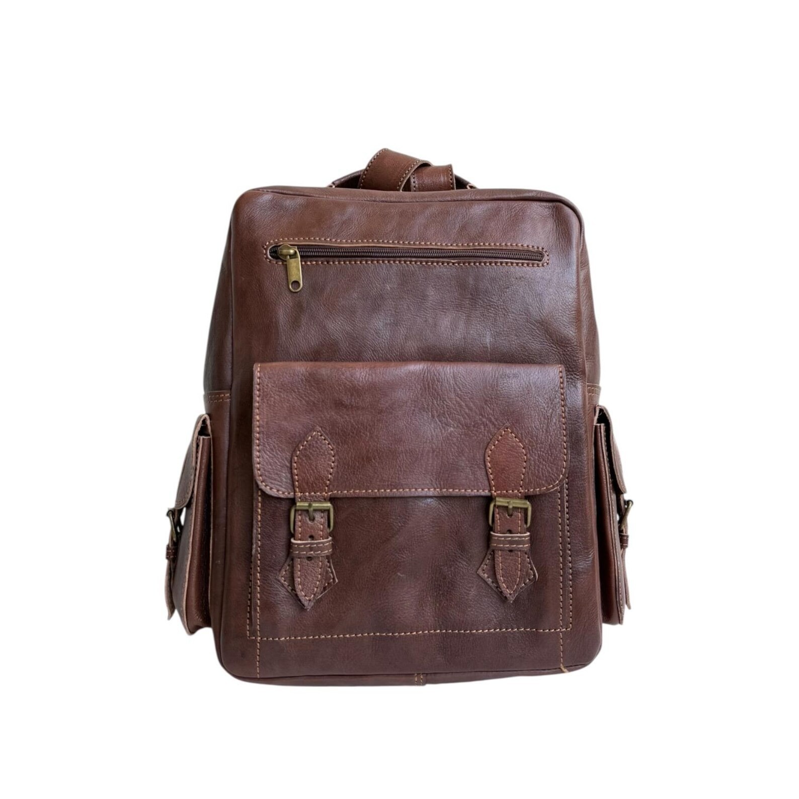 Handcrafted Genuine Leather Backpack – Brown Color | 45 × 33 cm | Handmade