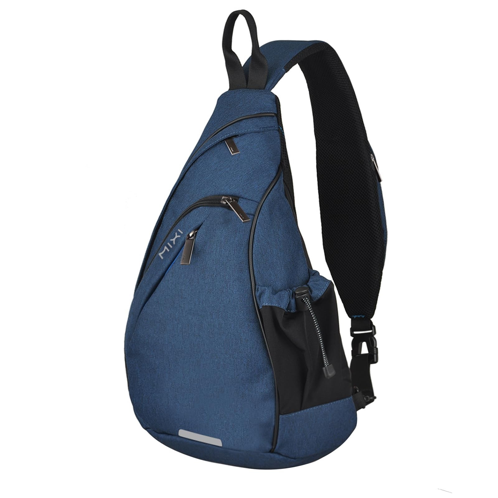 19-inch Dark Blue Sling Bag for Men Women with USB Port Crossbody Backpack