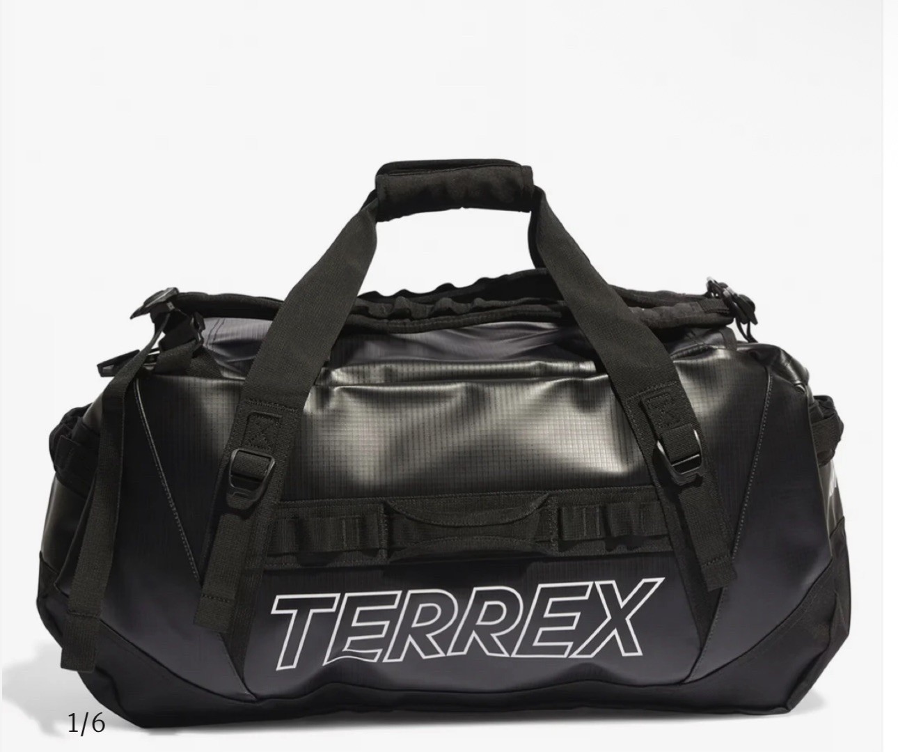 NWT Adidas Terrex Rain.RDY Expedition Duffle Bag Large Black 100L IC5652 Cordura