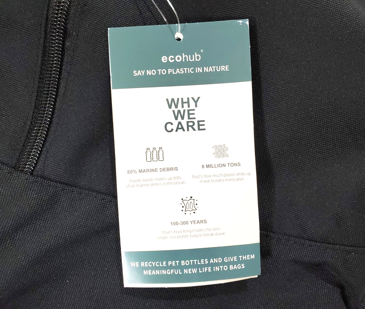 ECOHUB Black Backpack 16 Pockets Carry-On Travel 17″ Water Resistant Lightweight
