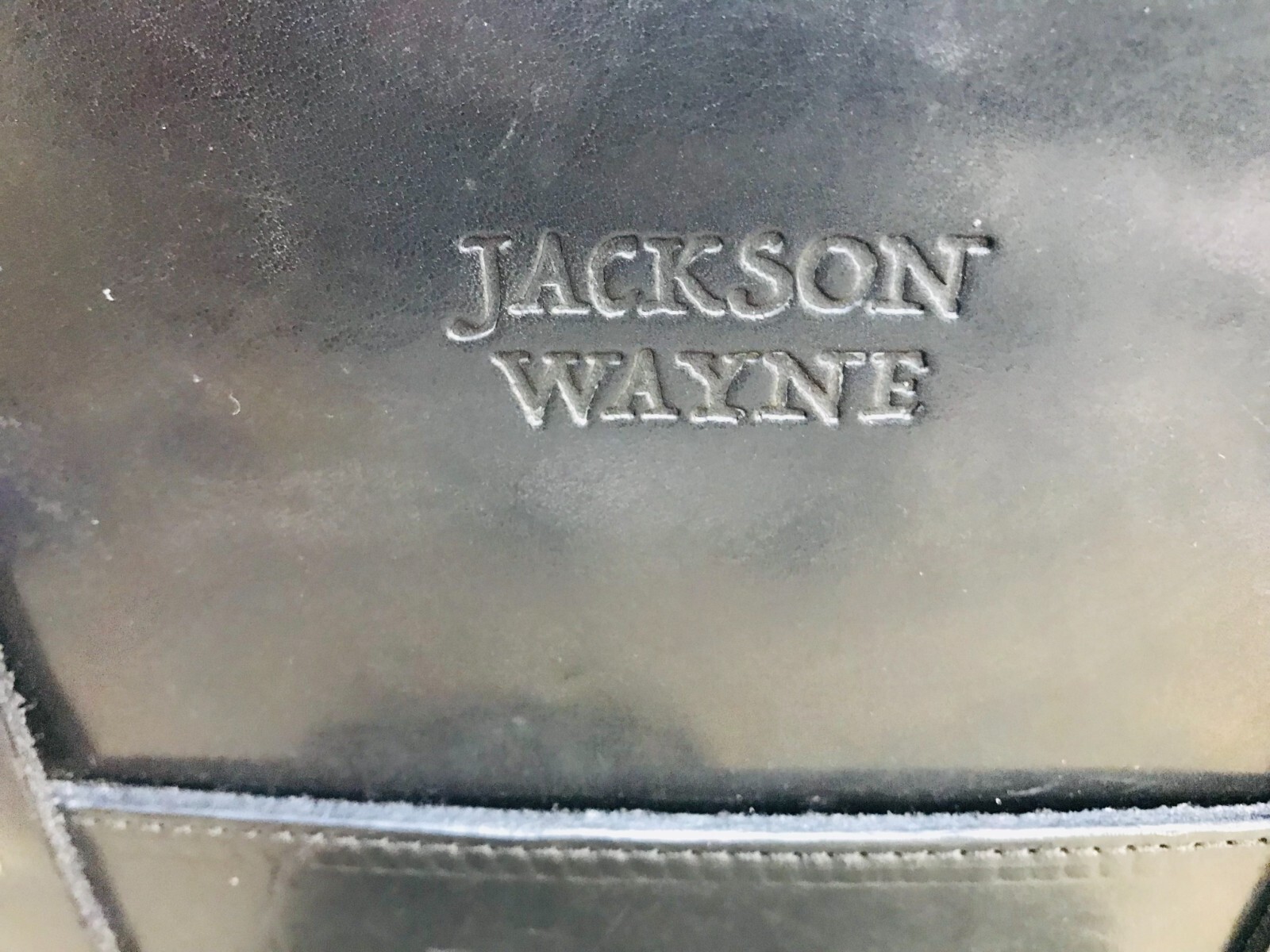 JACKSON WAYNE Black Heavy Saddle Leather Briefcase / Messenger Bag – US Made
