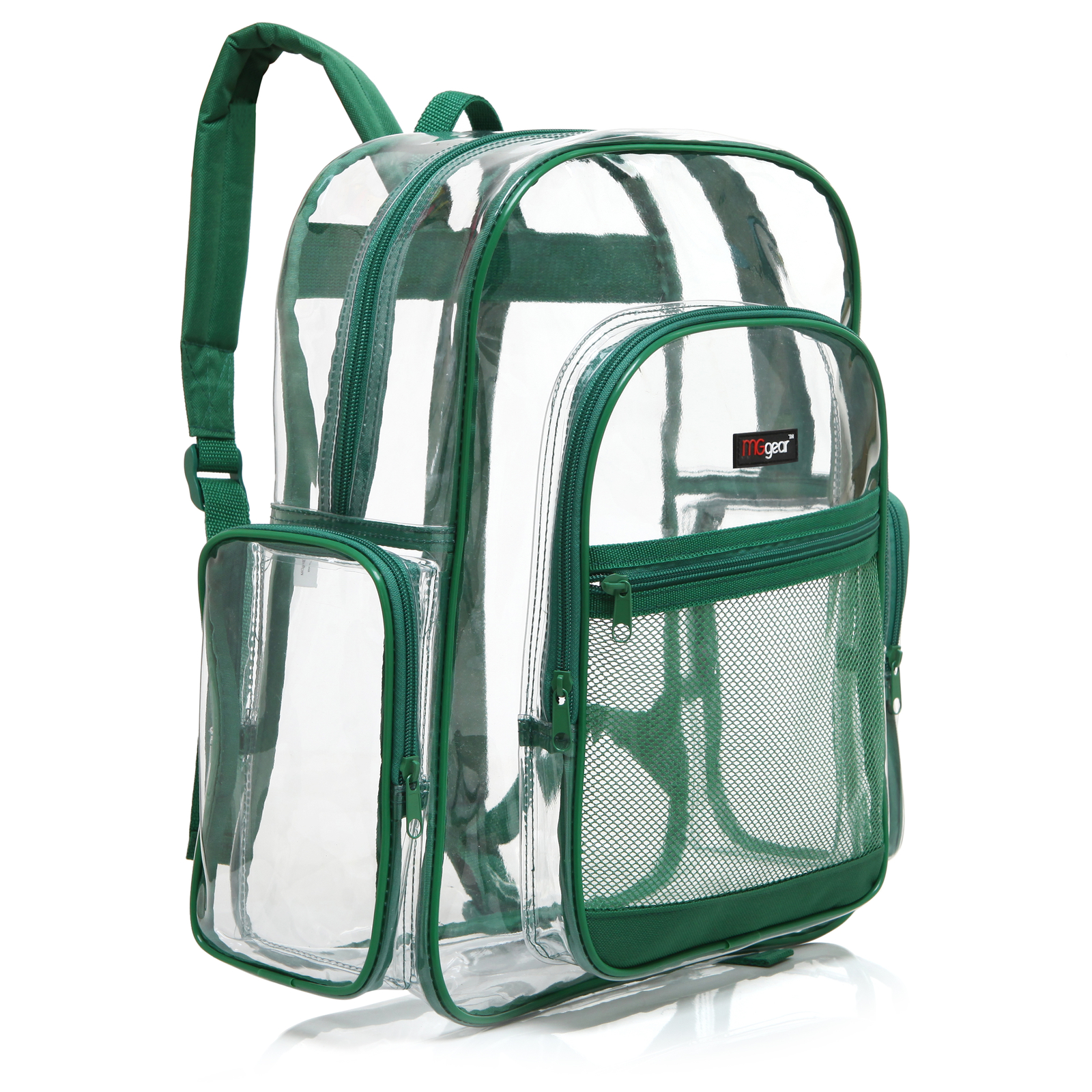 Clear Backpacks, Heavy Duty Transparent Backpack for Work, School, Green Trim