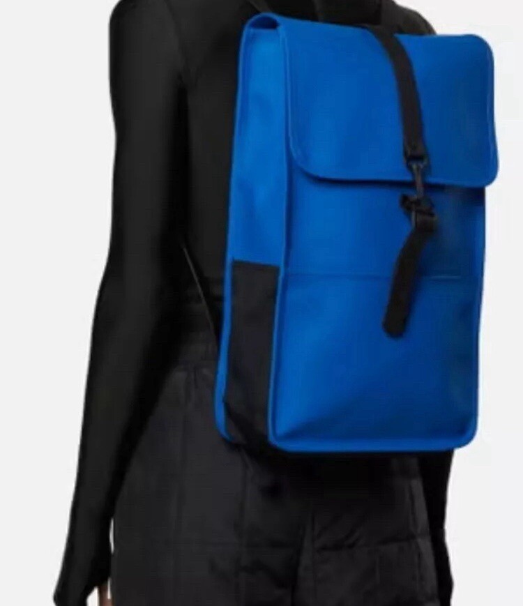 Rains Backpack W3 Waterproof Storm, Waves Blue Full Size Laptop/ Everyday Use