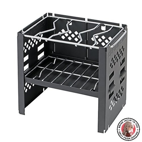 NEW Captain Stag UG-44 Barbecue Stove Bonfire Stand 2-in-1 Foldable Smart