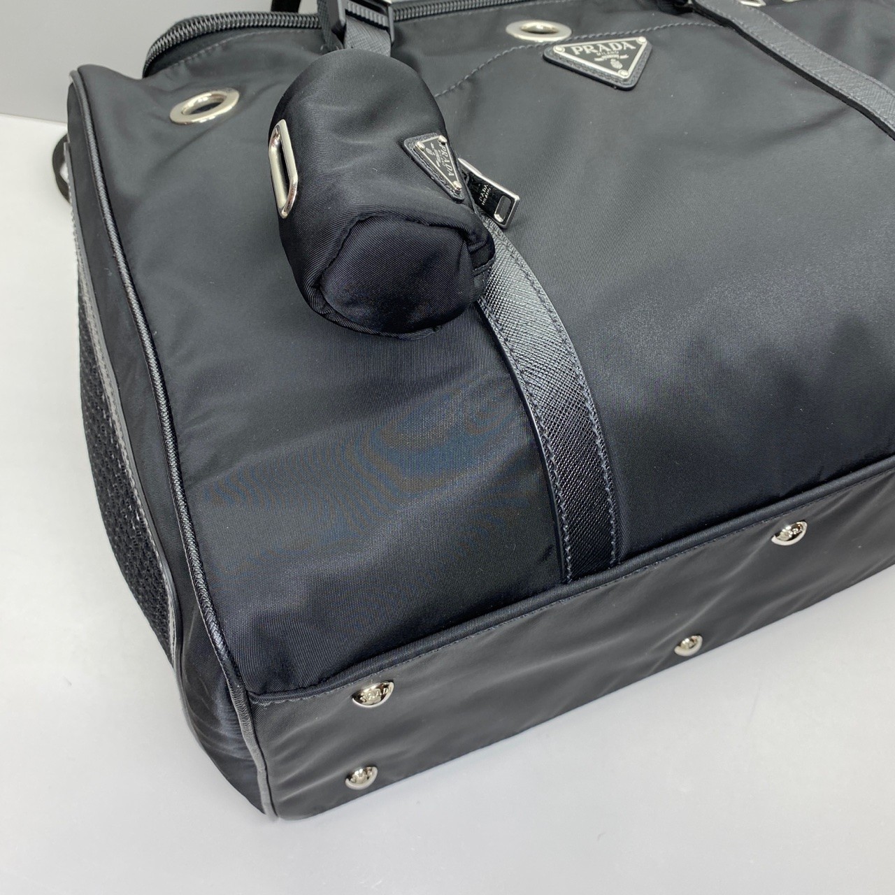 Prada Pre-Owned Authentic Black Nylon Pet carrier Satchel 40x28x22cm 40x28x22cm