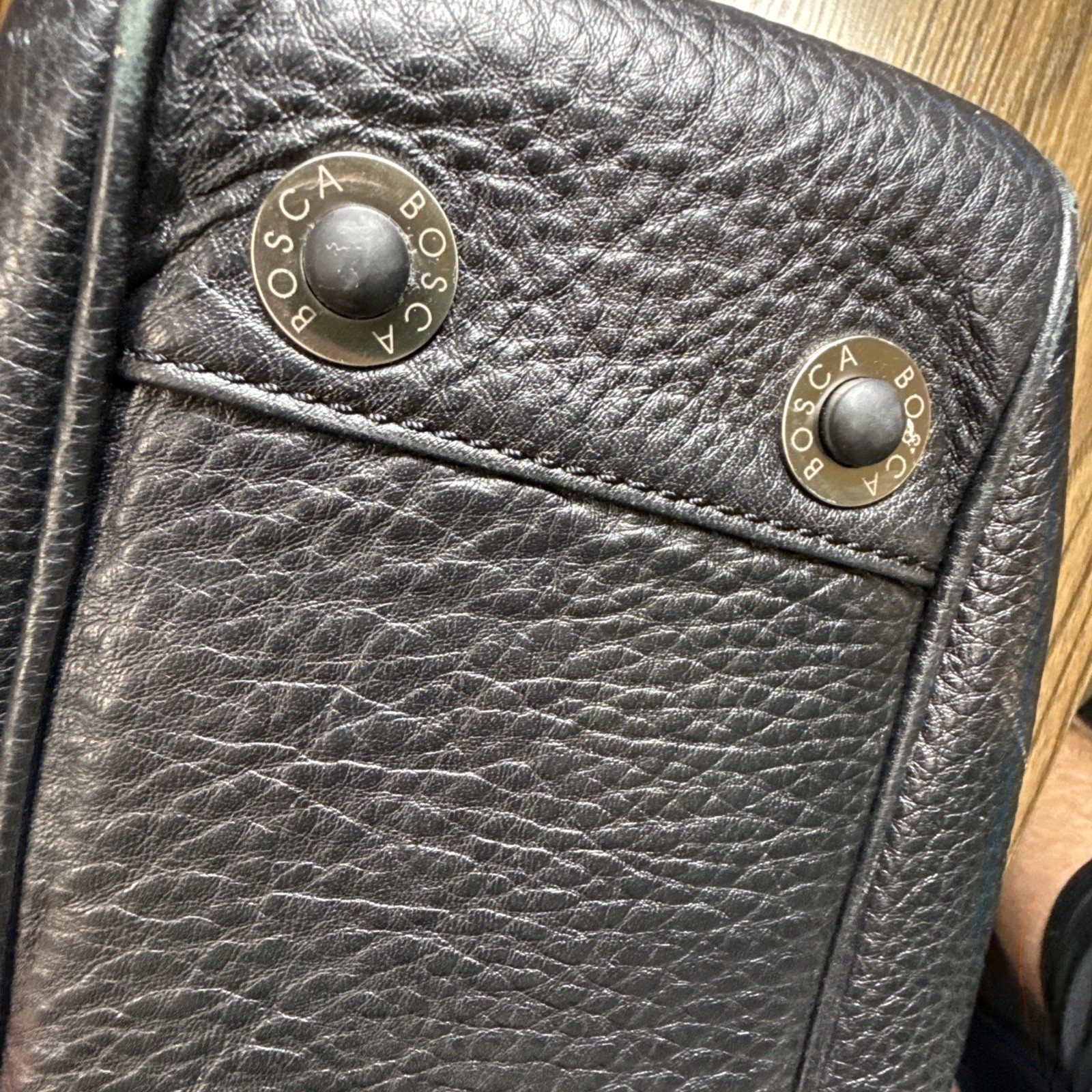 Bosca Old Leather Magnetic Flap Messenger Bag Black