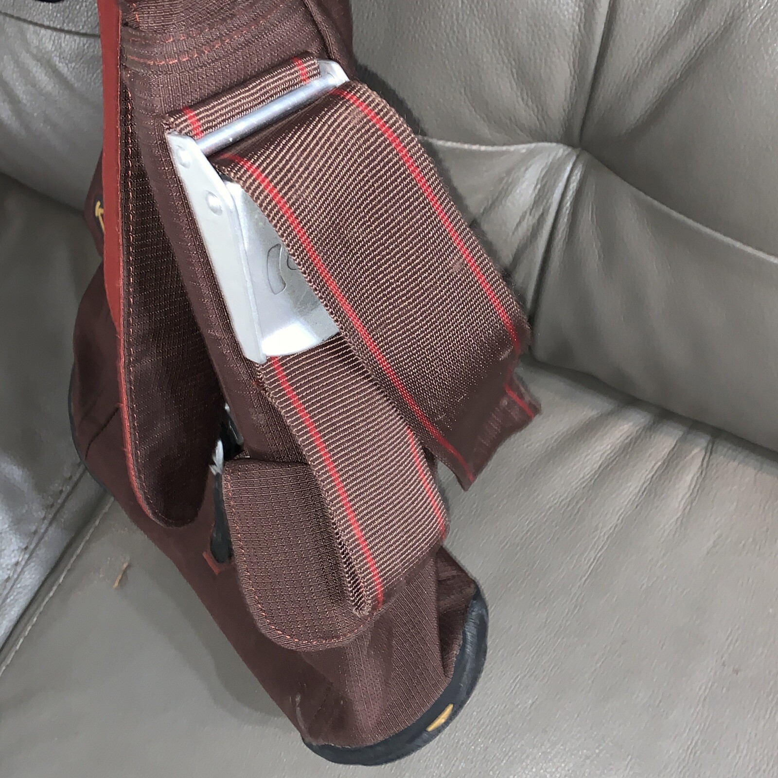 Keen Canvas Shoulder Side Bag Messenger Rubber Bottom Brown 14×14”