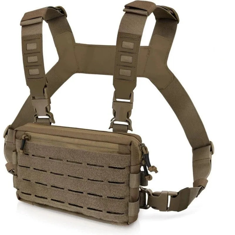Tactical Chest Rig Pack for Men, Running Chest Bag with Front Loop Recon C