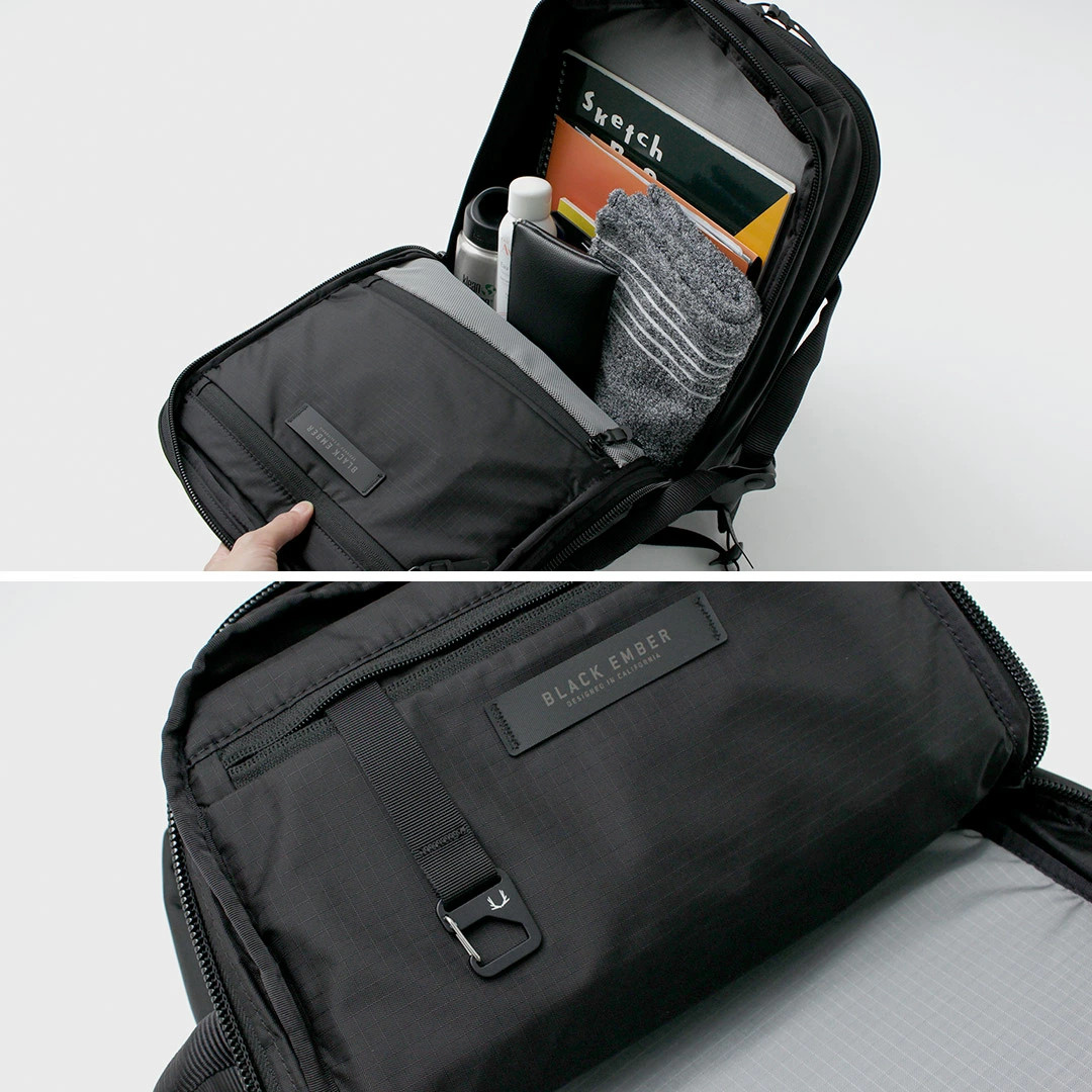 BLACK EMBER Rectangle 2-Way Pack Business Bag Backpack Men’s 23L 16-inch Nylon
