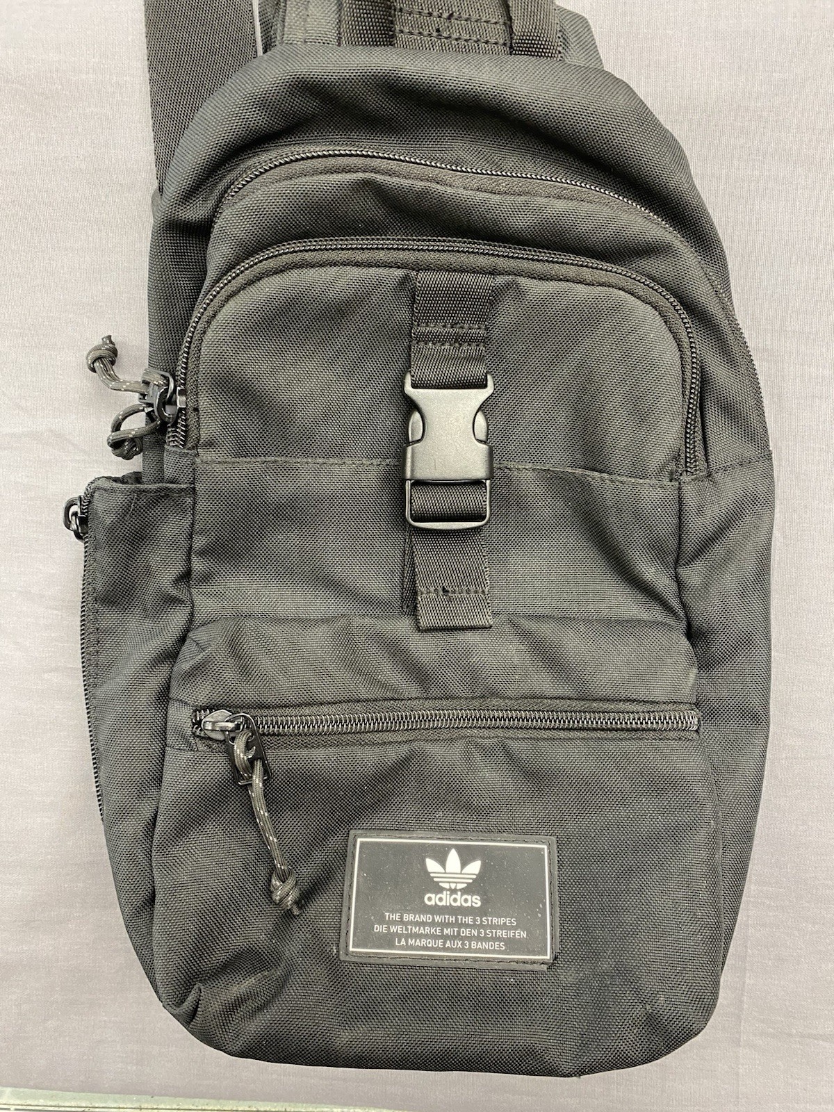 Adidas Originals Black Sling Backpack Crossbody Shoulder Bag Travel Chest Pack