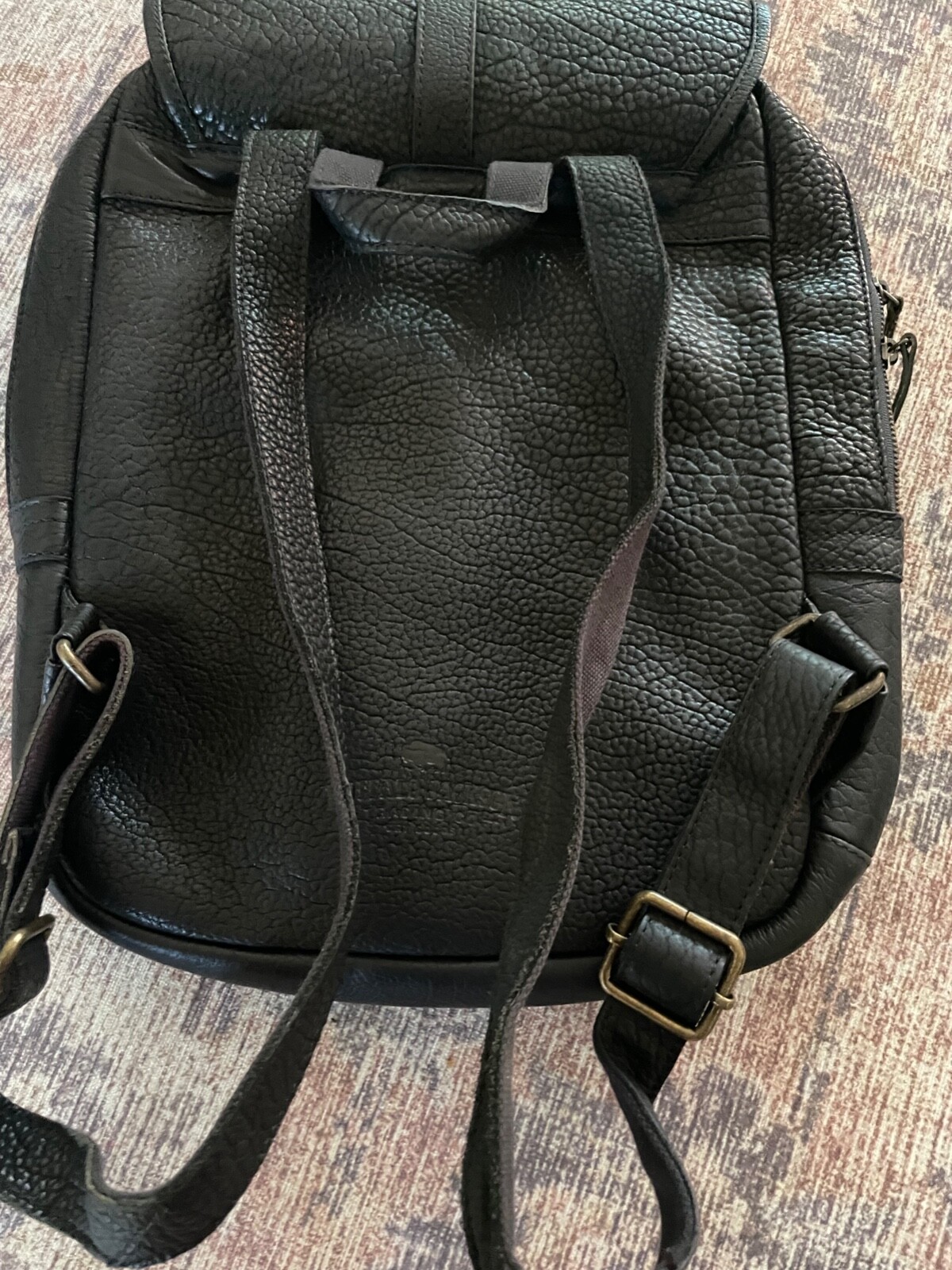 Buffalo Jackson Ryder Reserve Bison black leather bag backpack knapsack