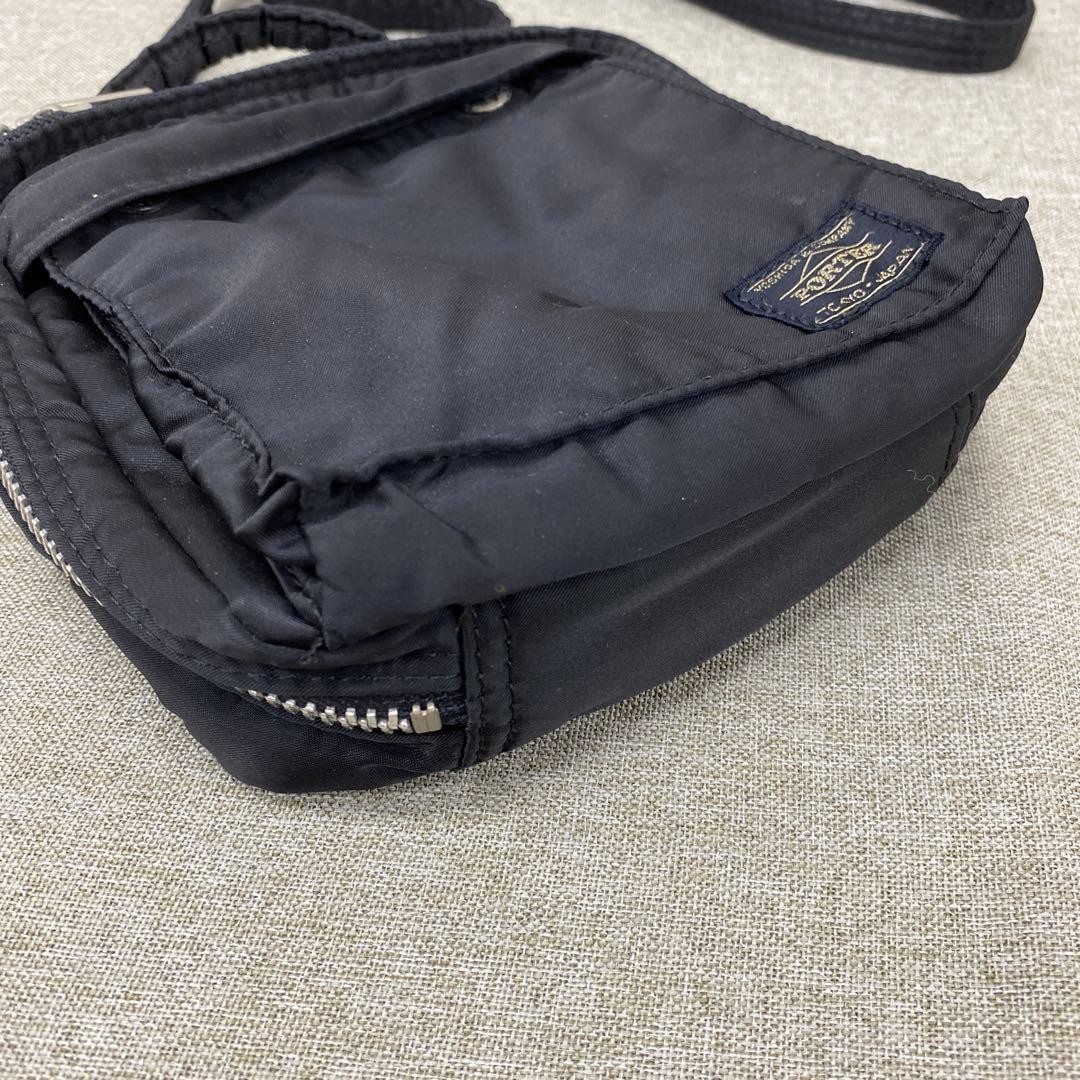 Authentic Yoshida Kaban Porter Mini Shoulder Bag 16cm Black Crossbody Damaged