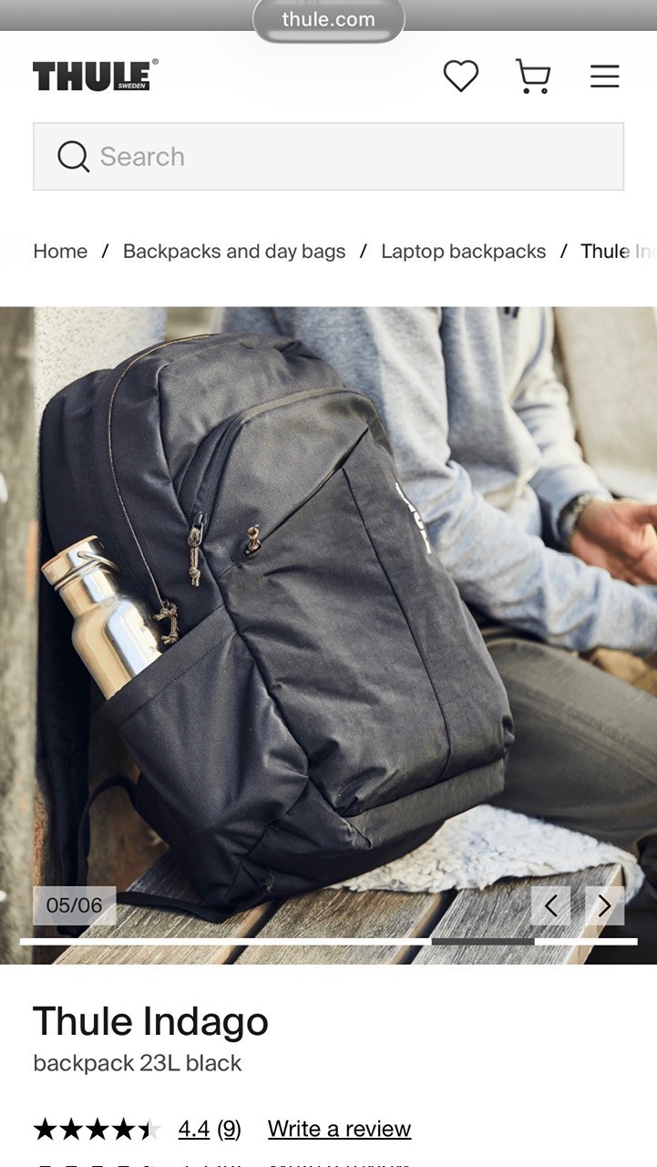 Thule Indago Black Backpack – Brand new!