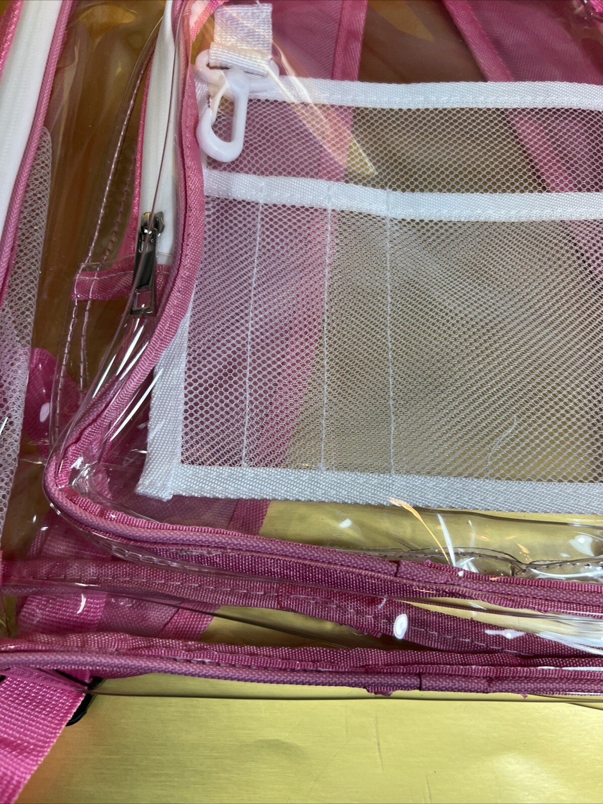 School bag Solid Color Clear Backpack Heavy Duty PVC Transparent Stylish Pink