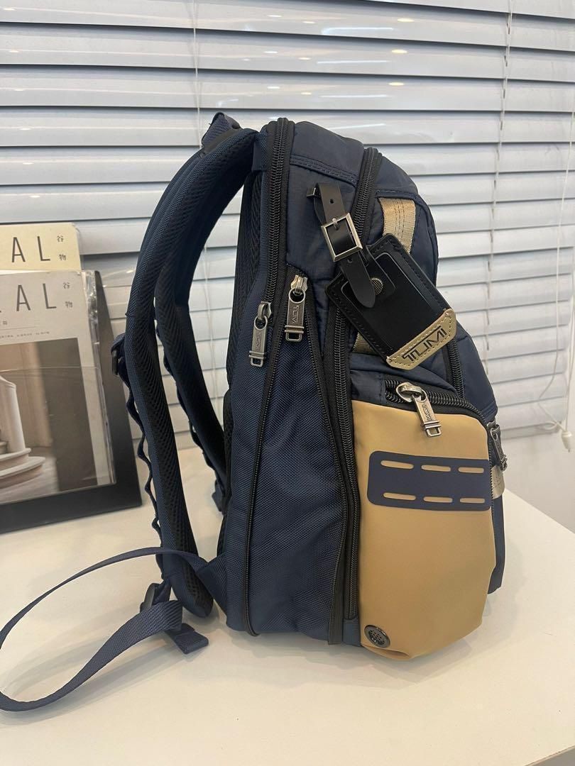 TUMI ALPHA BRAVO Navigation Backpack 232793 Navy Blue/Khaki NEW