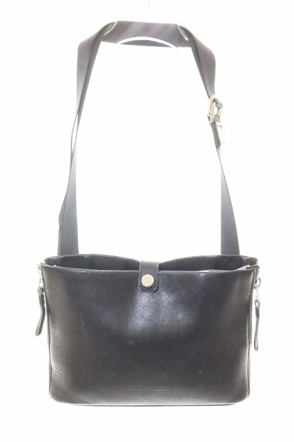 Attachment ATTACHMENT Leather Shoulder Bag Black 102cm/19cm Vintage B Grade