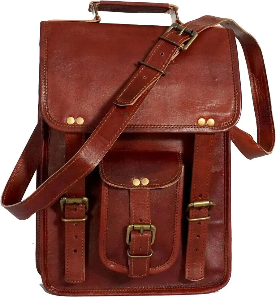 19″ Inch Men’s Vintage New Leather Satchel Messenger Shoulder Cross Body Bag