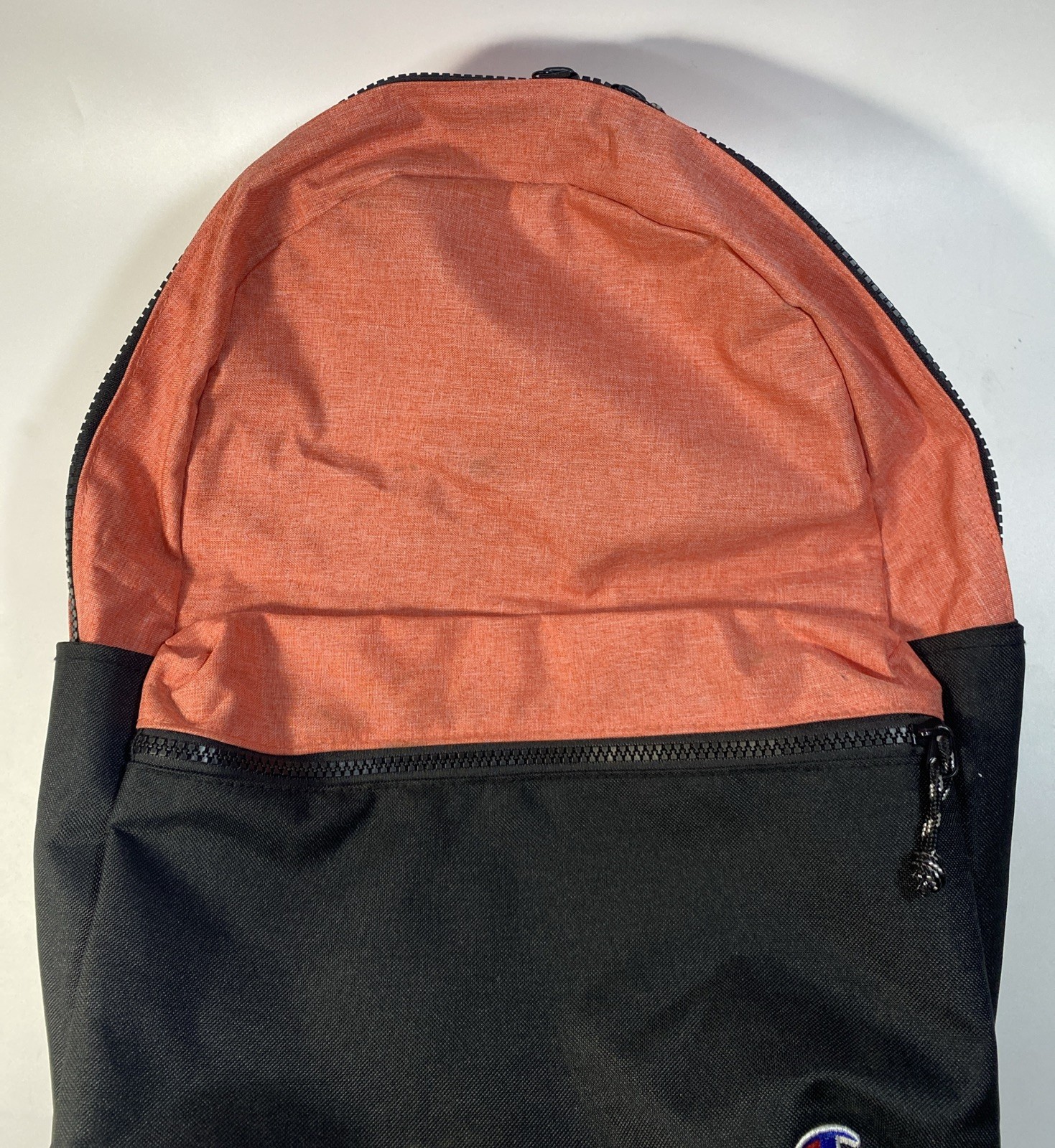Champion Backpack School Classic Black Pink Canvas 2 Tone Book Gym Bag Pad VGC