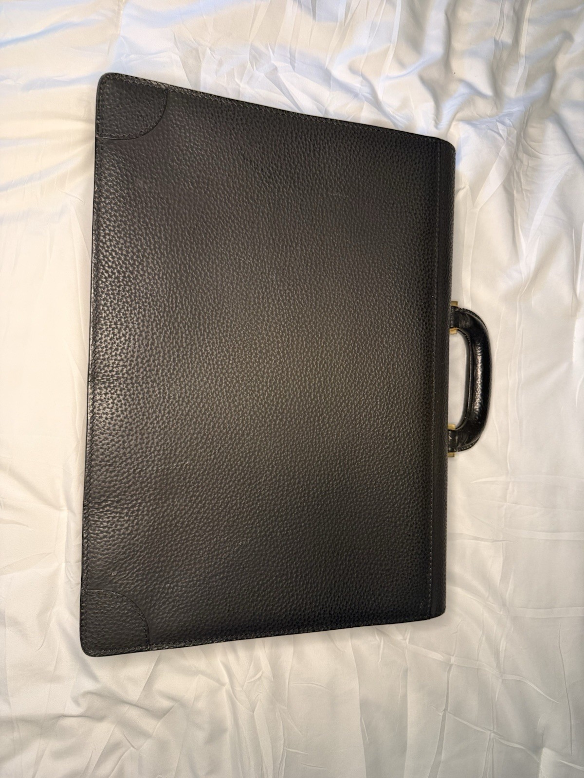 Cole Haan Men’s Black Briefcase/Document Case Lock Closure Top Handle Lined