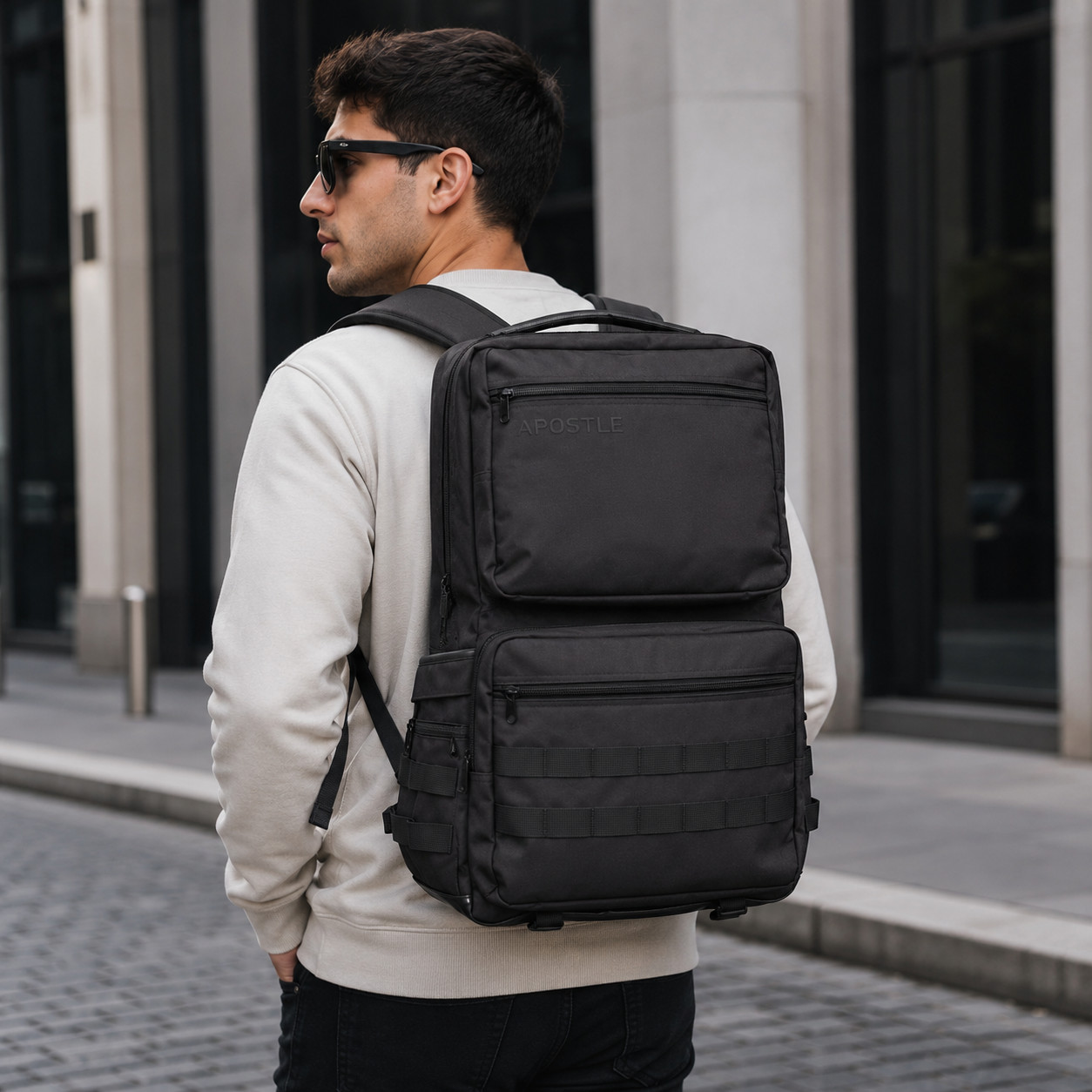 Apostle Large 16in Laptop Tactical Backpack Black Travel Work Bag 36L New
