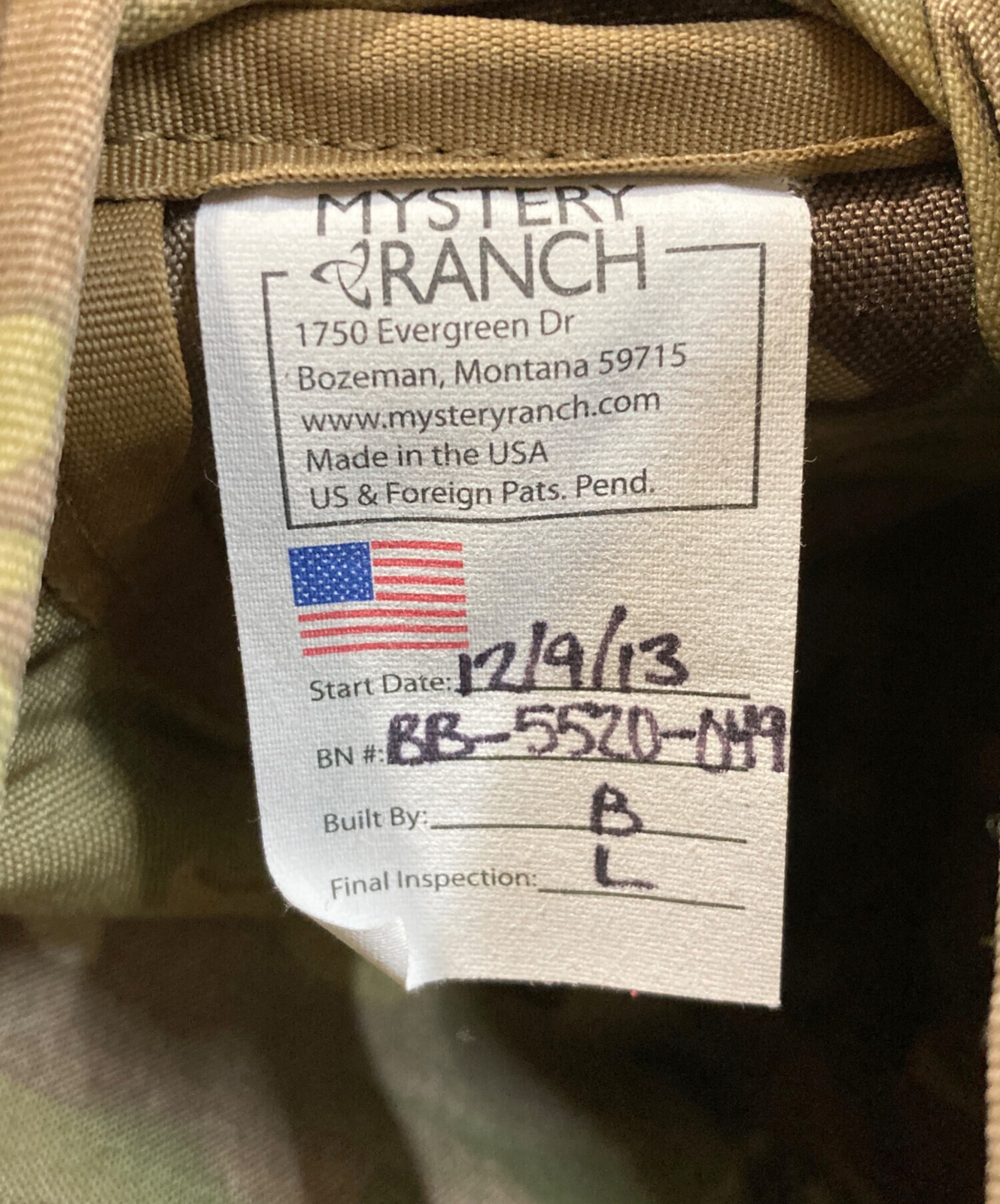 MYSTERY RANCH Booty Bag multicam Backpack Tote Camo Camouflage