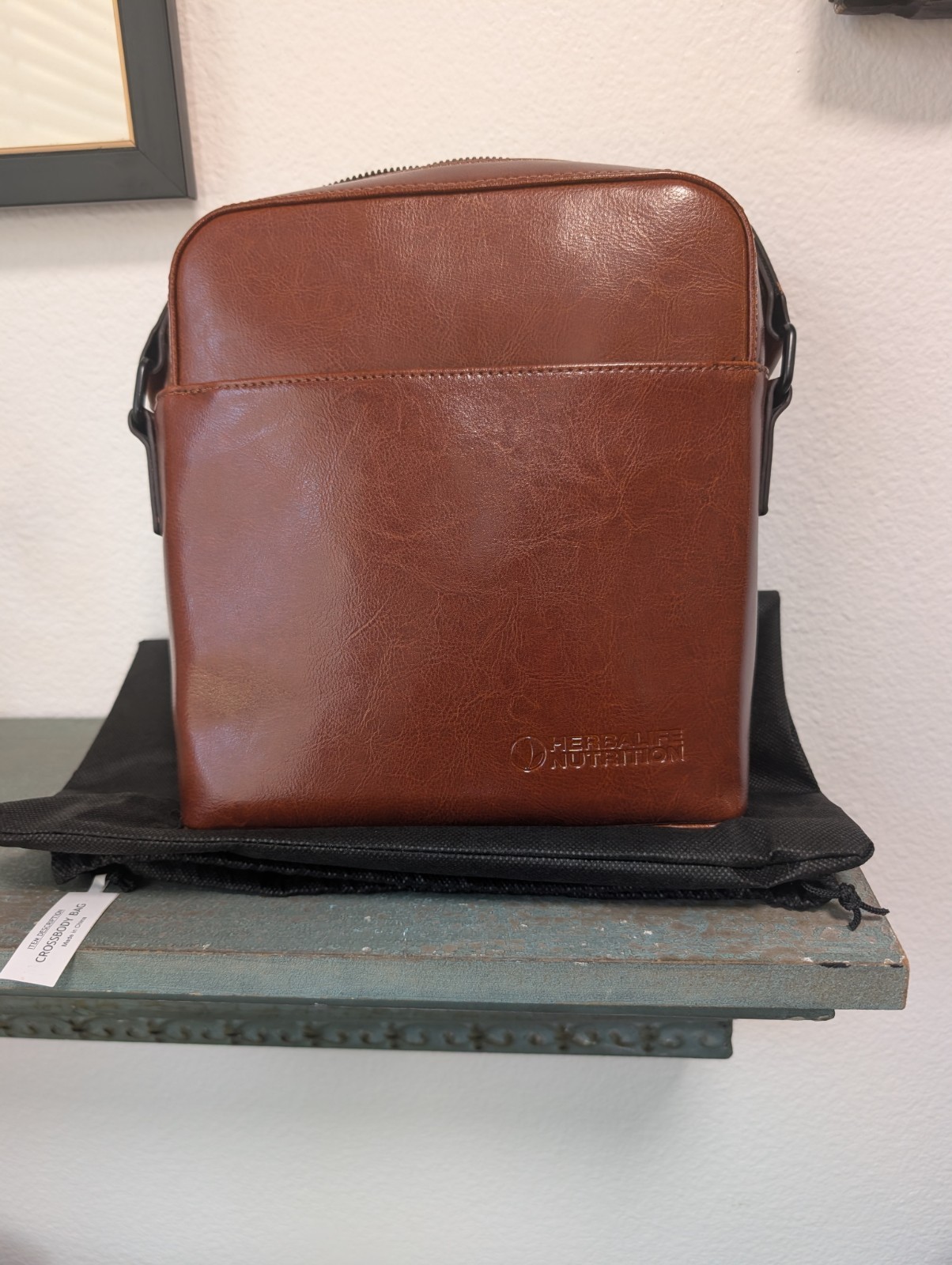 New Herbalife Nutrition Crossbody Bag Brown Faux Leather Travel Distributor