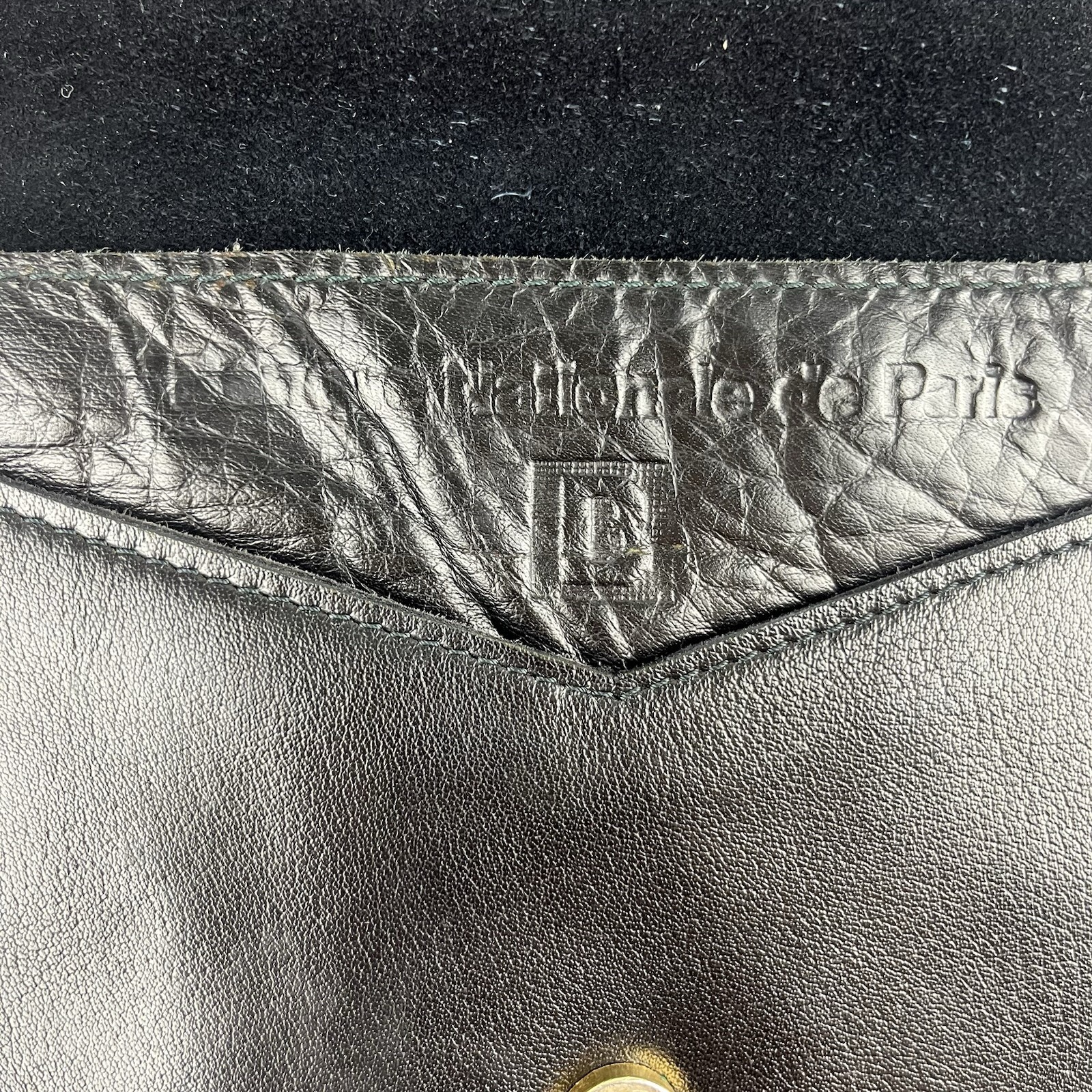 Vintage Leather Portfolio Envelope Clutch Banque Nationale de Paris 37x28cm