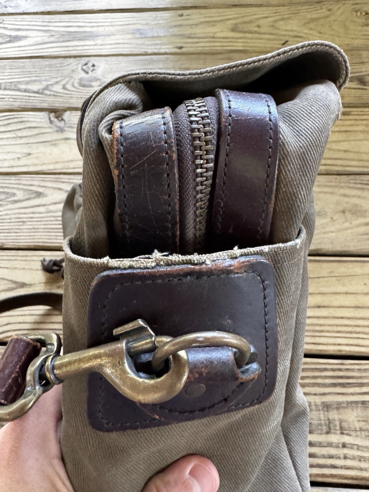 Vintage Filson 258 Padded Computer Briefcase Otter Green YKK Patina Broken In