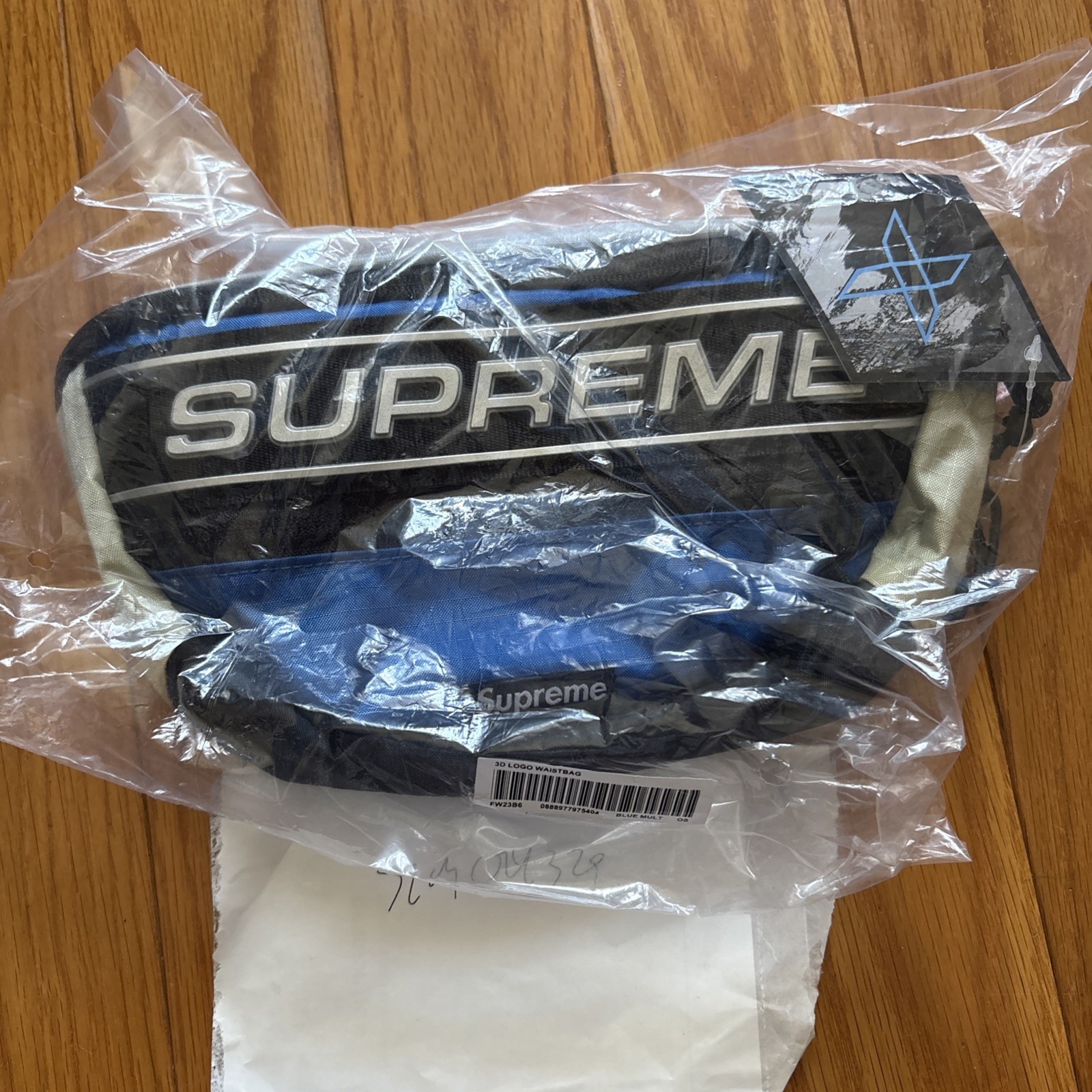 New FW23 Supreme 3D Logo Waist Bag Blue Silver Black In Hand Ships Now