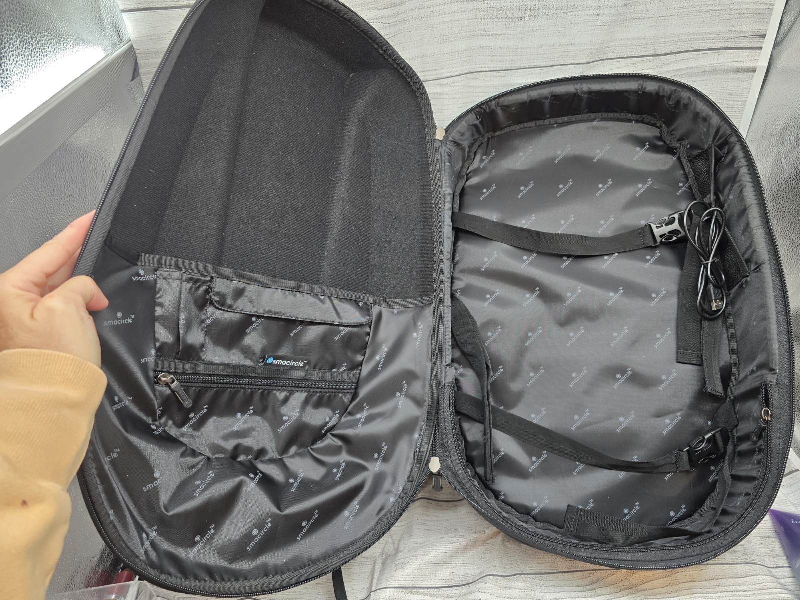 Smacircle backpack Gray. NWT. Holds S1 Foldable Bike (Not Included) #12015