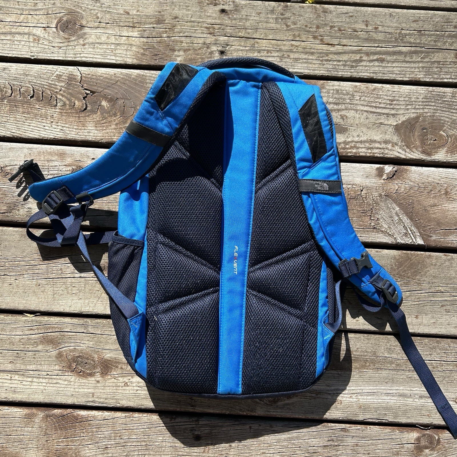 The North Face Vault Blue Backpack Laptop Hiking Outdoor School Travel Commuter