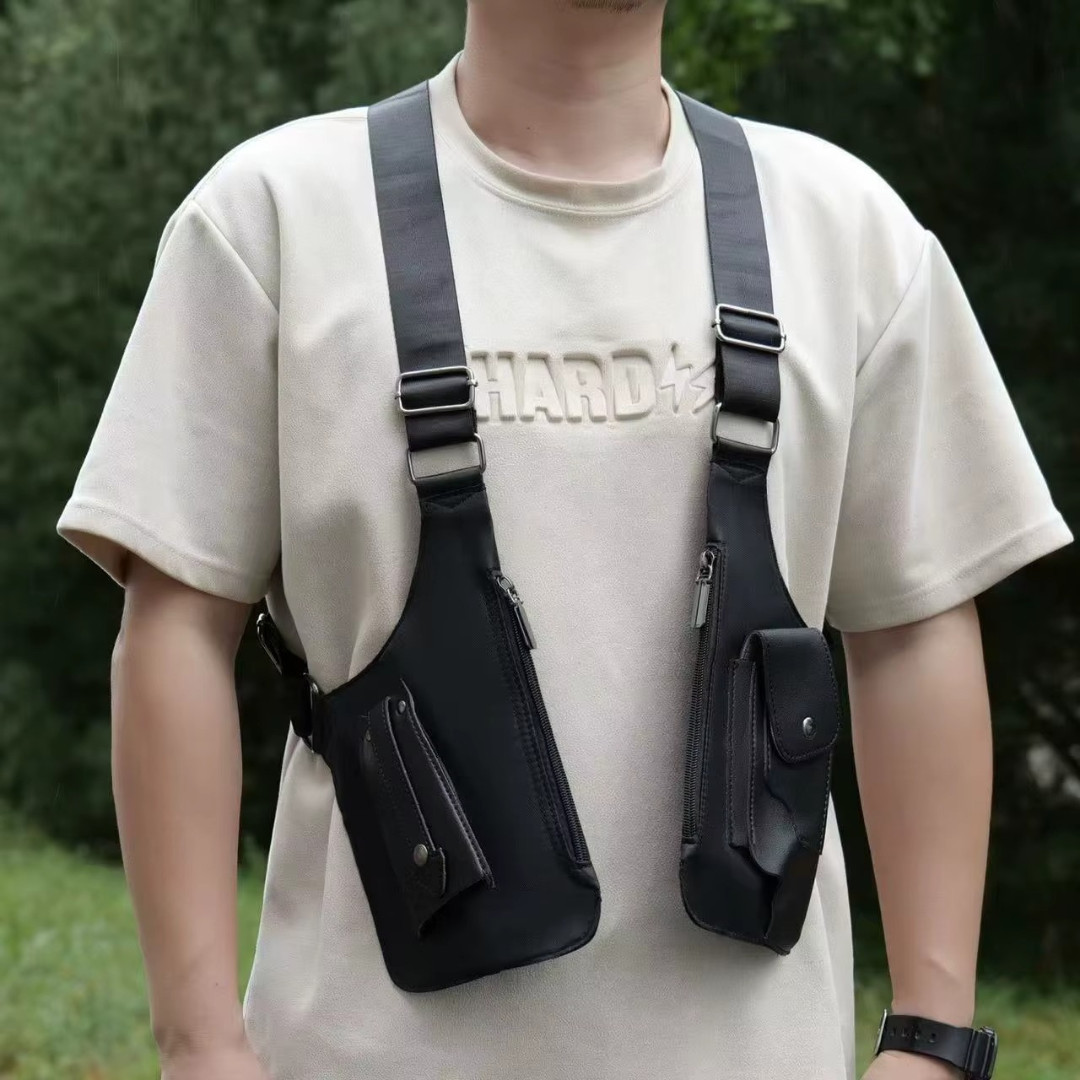 Adjustable Anti-Theft Underarm Shoulder Bag PU Leather Wallet Holster Bag