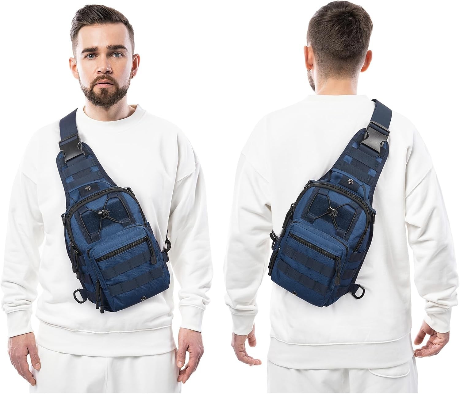 Mens backpack Tactical Sling shoulder bag Molle Travel chest Pack