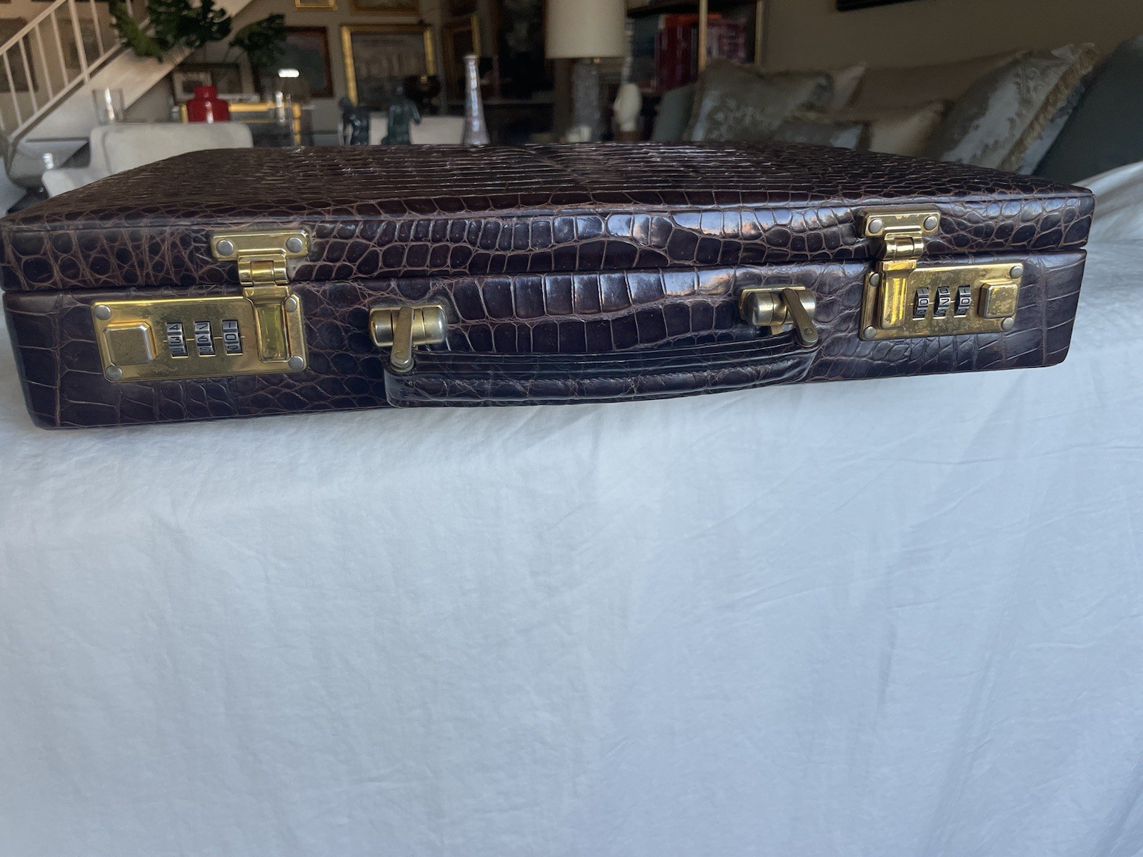 Crocodile attache briefcase