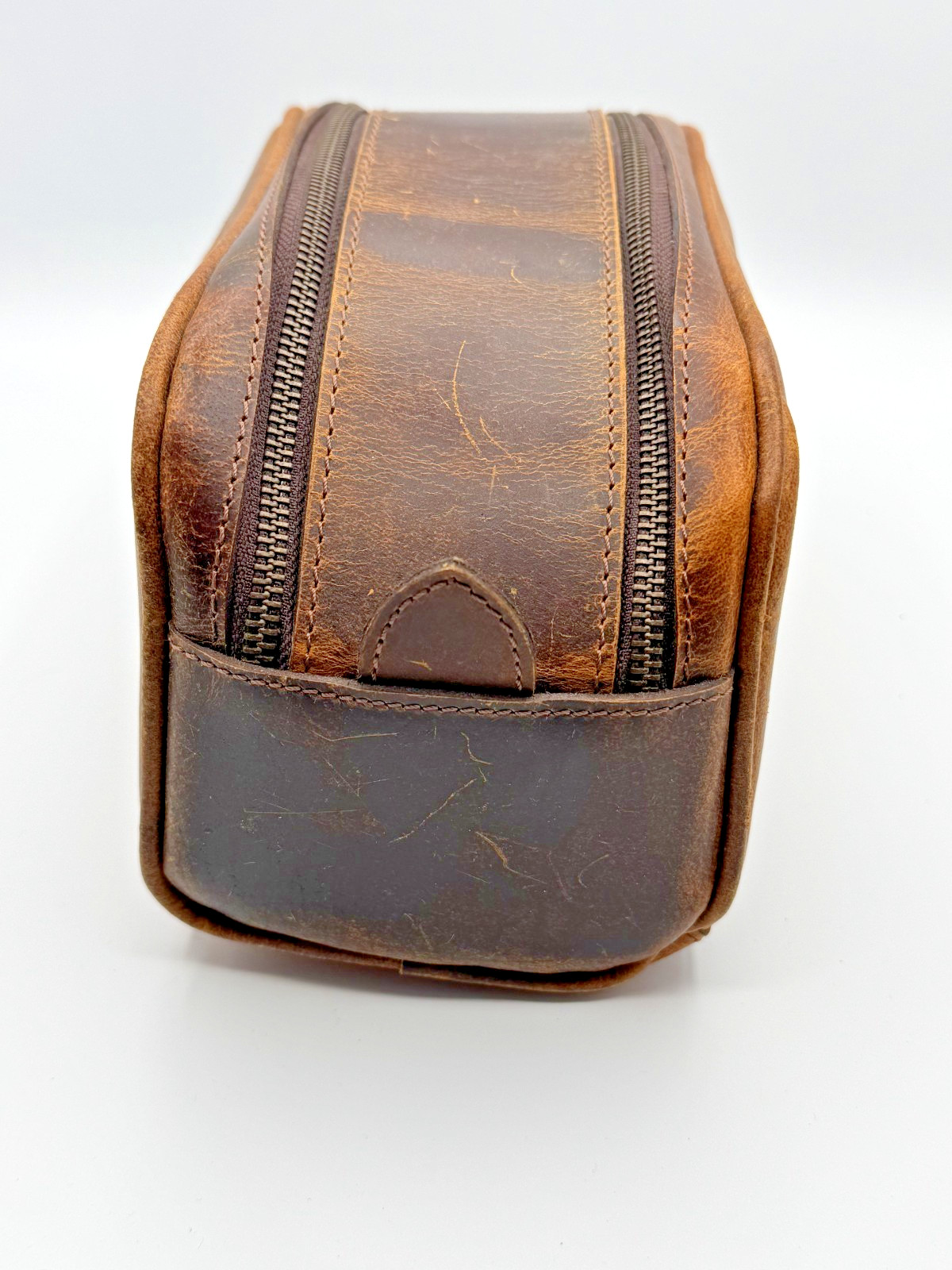 Aaron Leather Goods Toiletry Bag Copper Premium Leather 10.5″L x 5.5″W x 5.5″H