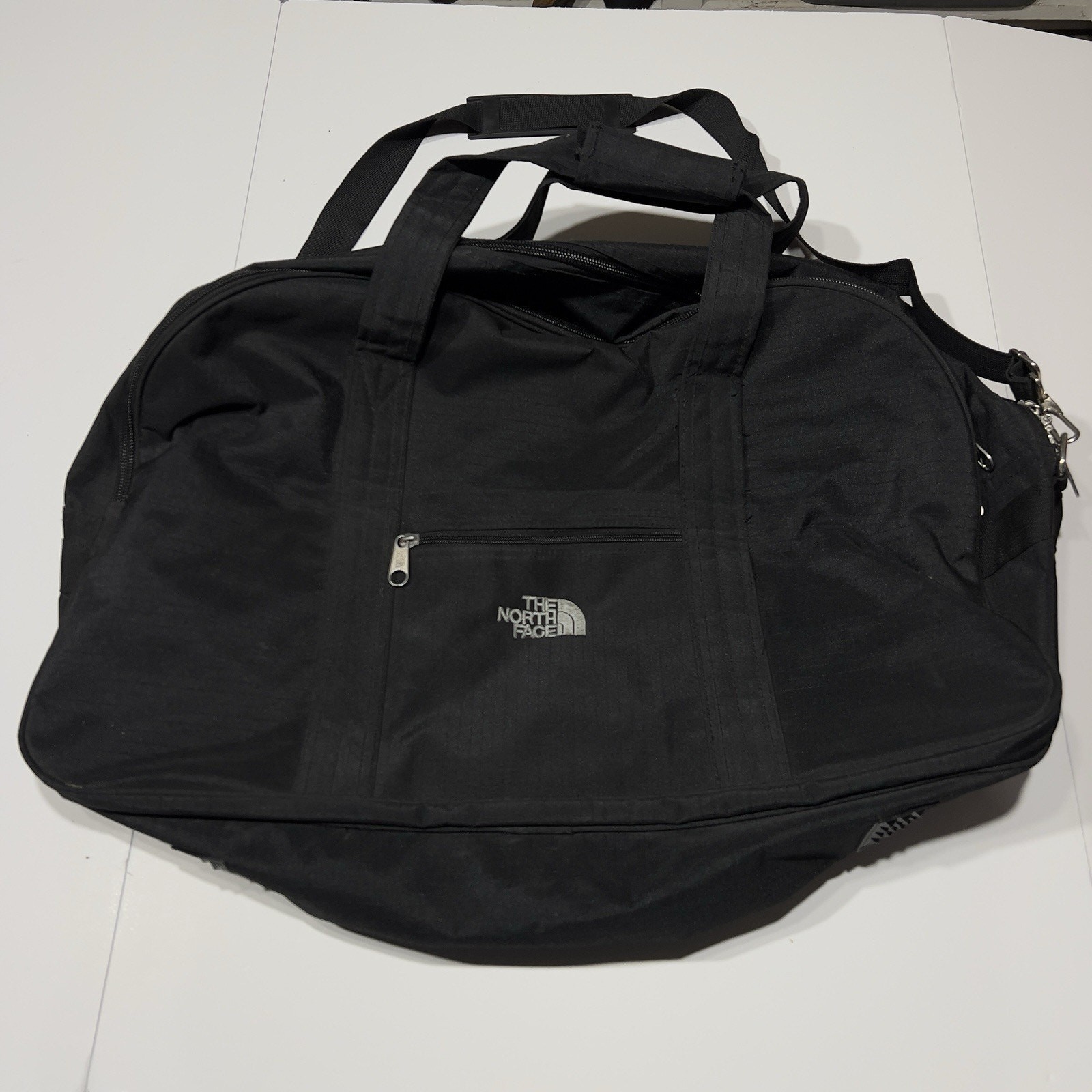 The North Face Duffel Bag Black Rugged Outdoor Water Resistant 25x16x6