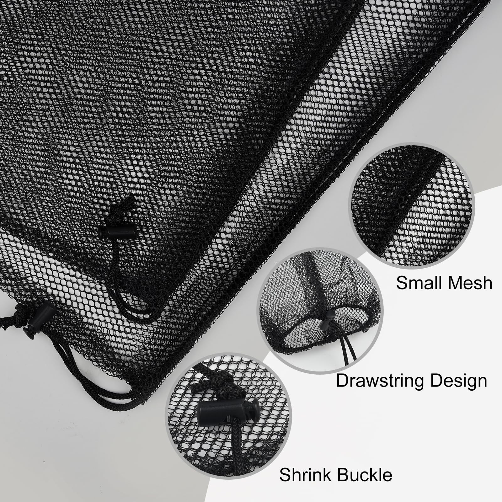 PLULON 6 Pcs Mesh Bag Drawstring Mesh Beach Bags, 18 x 12 Inch Nylon Drawstri…