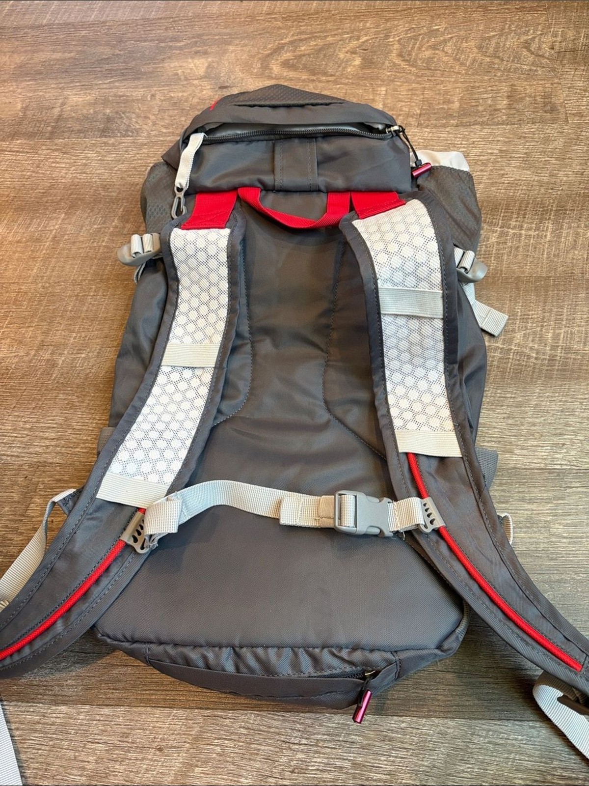 Timber Ridge Bendeleben 15L Backpack Gray Red Lightweight Hiking Day Pack