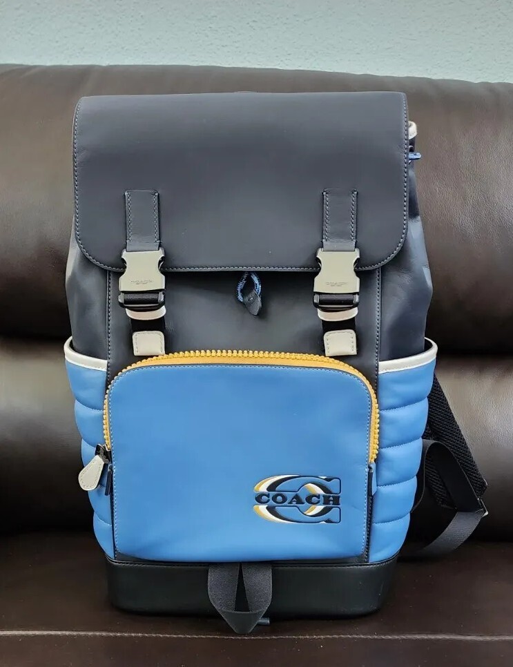 Coach Men’s Track Backpack Quilting In Colorblock w/ Coach Stamp NWT Sold Out