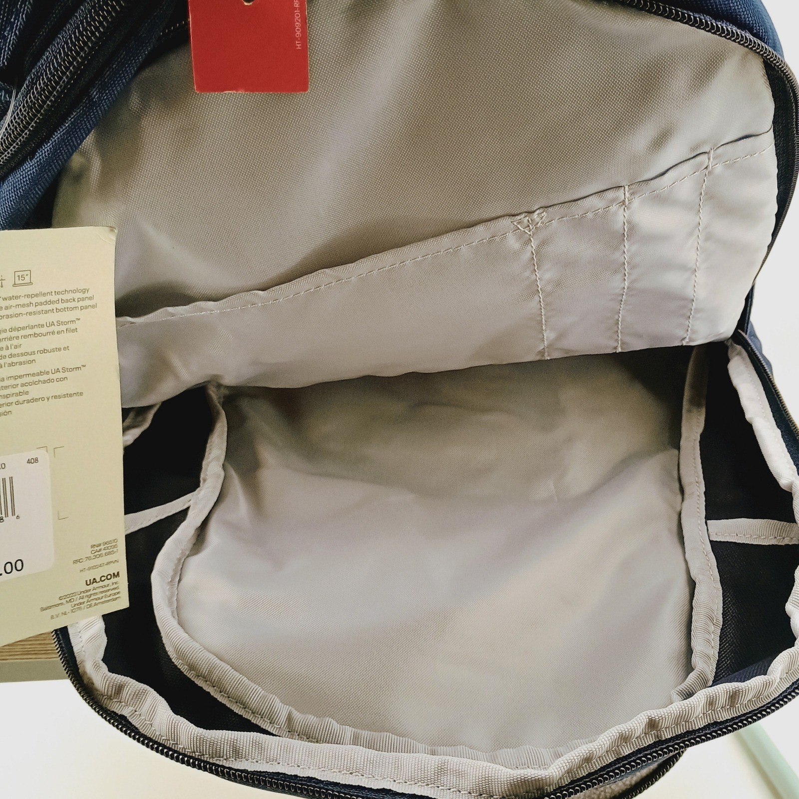 Under Armour Hustle 5.0 Backpack Navy Blue UA Storm Laptop Bag 1361176-408 OSFA