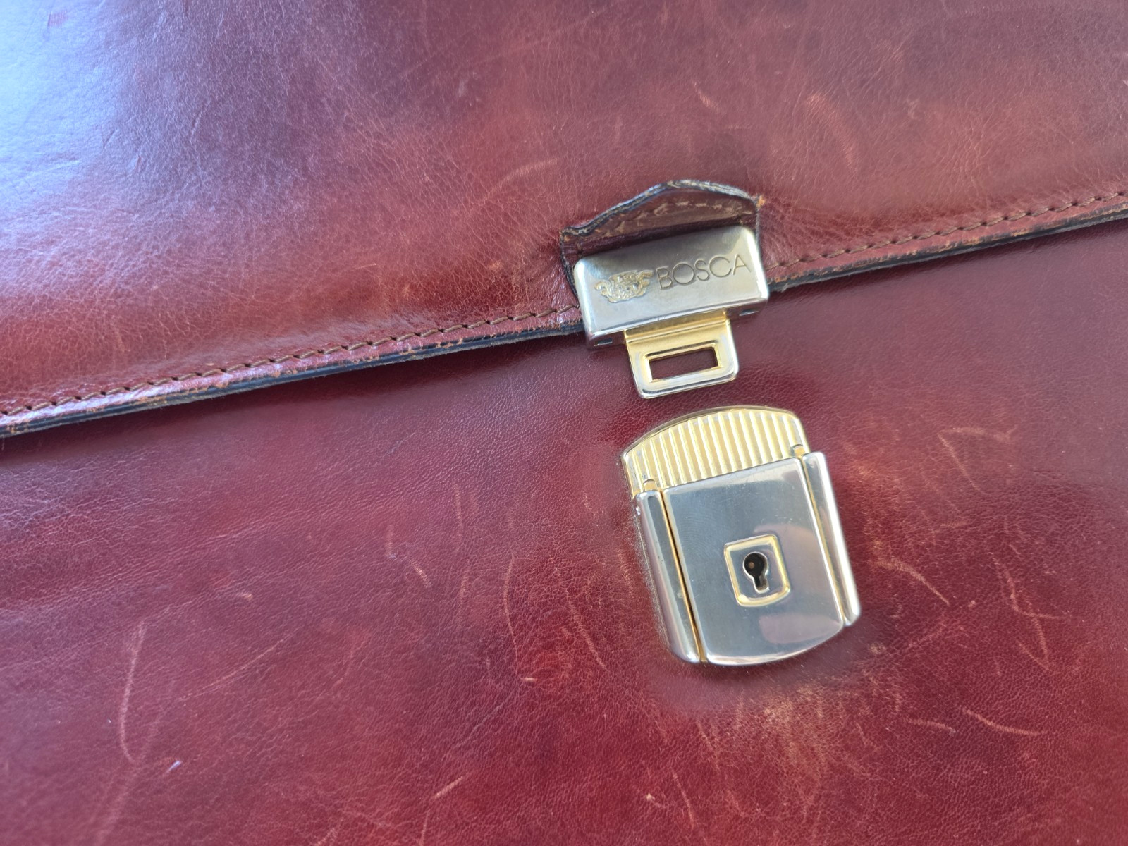 CLASSIC Vintage Leather BOSCA Executive Business Professional Briefcase Bag Men
