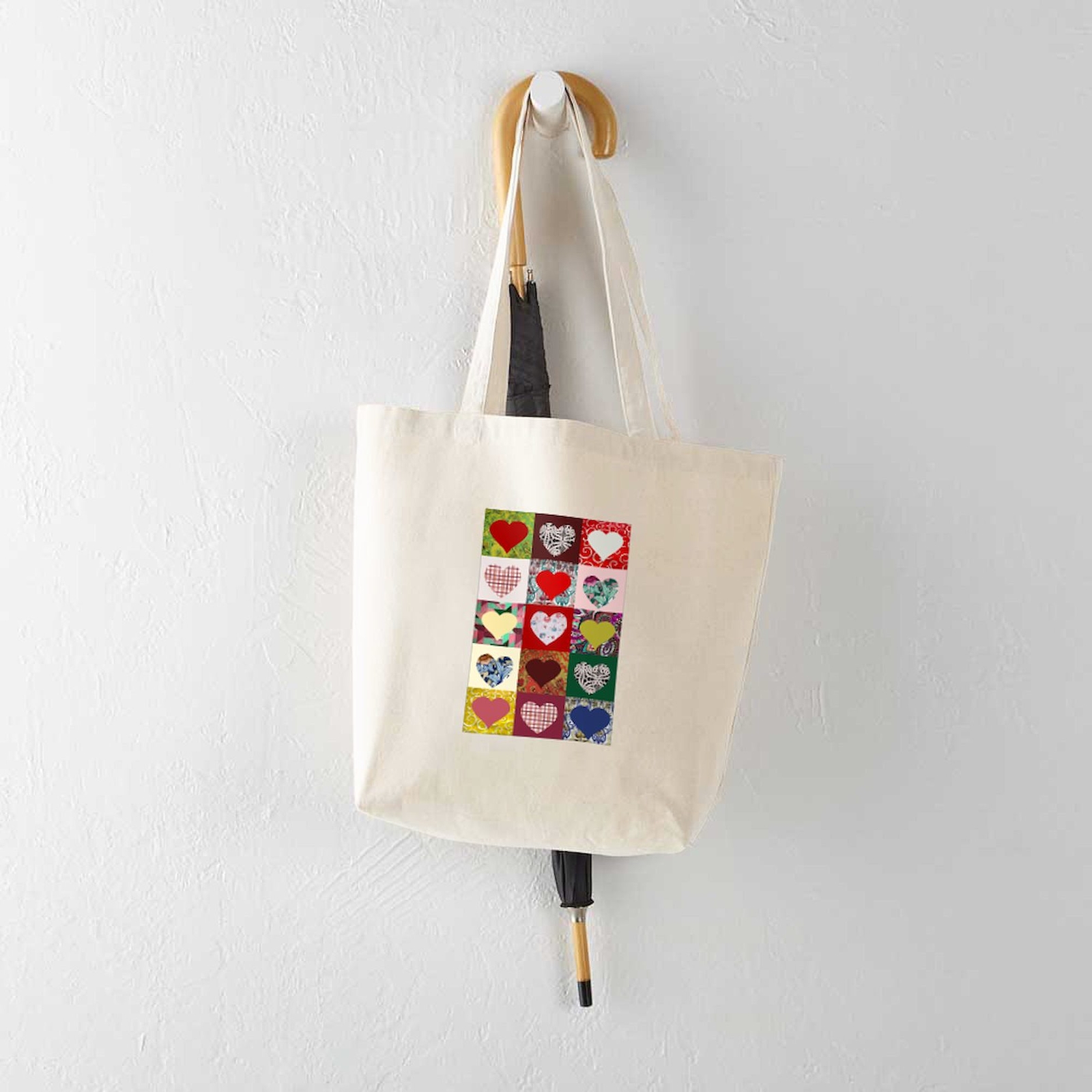 CafePress Heart Quilt Pattern Tote Bag (627044041)