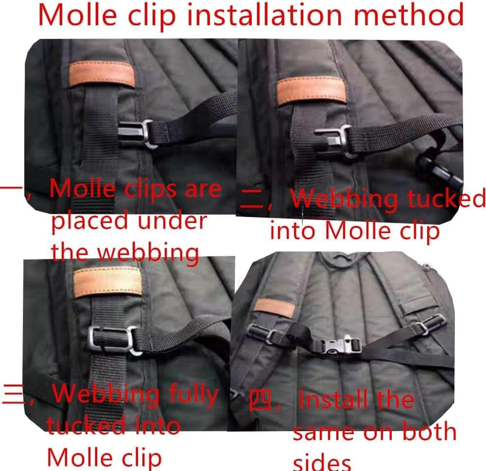 2 Pack Backpack Chest Strap Nylon 0.75 inch Webbing Durable Adjustable Chest Bel