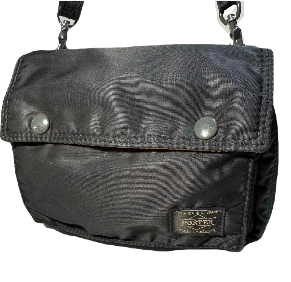 PORTER TANKER Mini Shoulder Bag Black Nylon Crossbody Bag Yoshida Japan