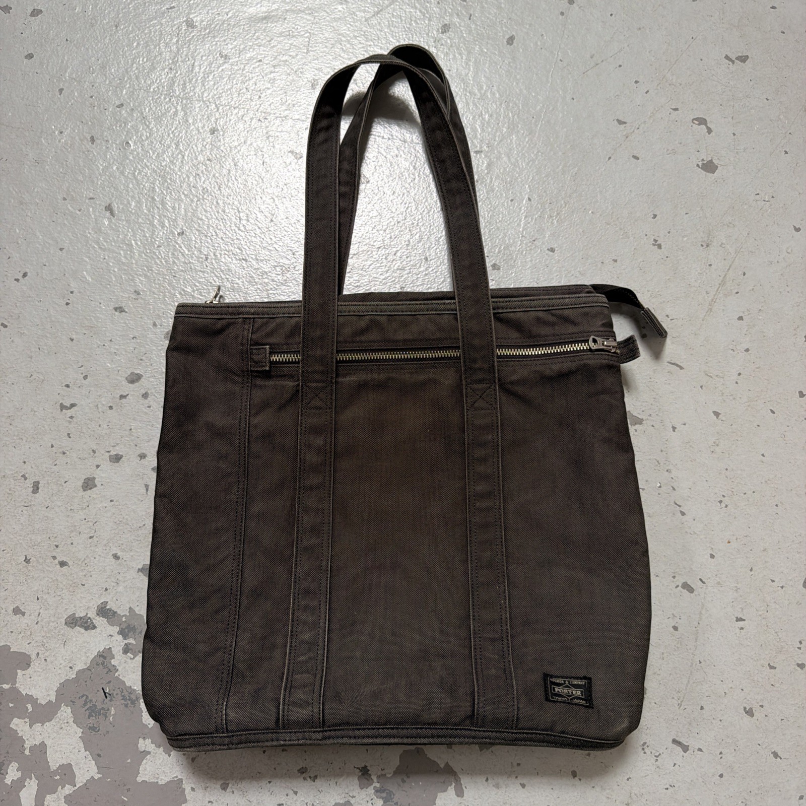 Porter Yoshida Canvas Zip Tote Shopping School Bag Hiking City Made Japan