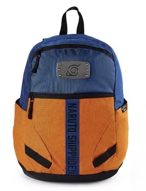 Naruto Shippuden Backpack Metal Badge w/Internal Laptop Sleeve Bioworld NWT